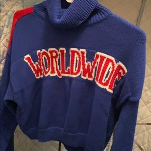 Crop turtleneck sweater